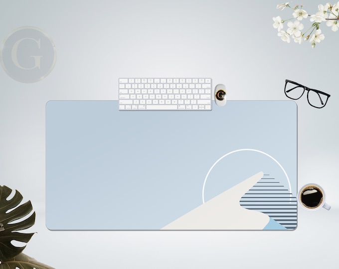 Soft Blue Mountain Desk Mat, Extra Large Desk Mat with Multiple Size Options, Home Office Desk Decor, Gift For Coworker, Extended Mouse Pad