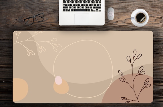 Abstract Floral Boho Desk Mat with Multiple Size Options, Extra Large Desk Mat Home Office Desk Decor, Gift For Coworker, Extended Mouse Pad
