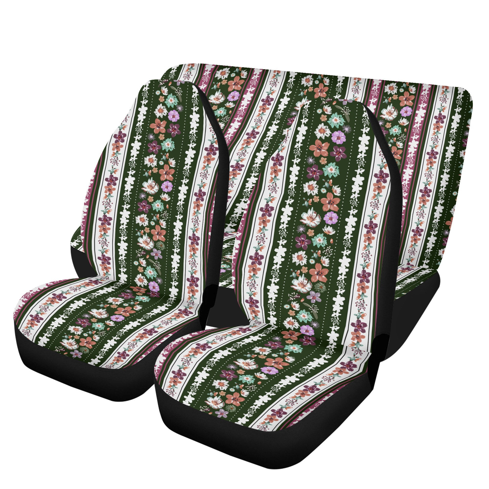 Faux Embroidery Print Wildflower Car Seat Covers for Vehicle, Cottagecore  Boho Floral, Cute Car Accessories for Women New Driver Gift 