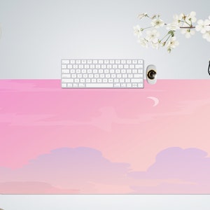 Pastel Sky Desk Mat with Multiple Size Options, Cute desk Mat Fore Home Office, Gift For Coworker, Extended Mouse Pad, Decorative Mat Kawaii