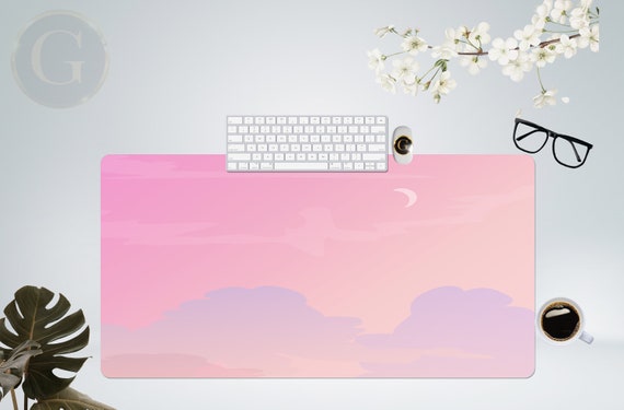 Pastel Sky Desk Mat with Multiple Size Options, Cute desk Mat Fore Home Office, Gift For Coworker, Extended Mouse Pad, Decorative Mat Kawaii