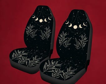 Coprisedili per auto in stile Boho con cielo celeste, coprisedili in stile cottagecore celestiale e stregonesco per veicoli, protezioni per sedili auto in stile Boho per la decorazione degli interni dell'auto