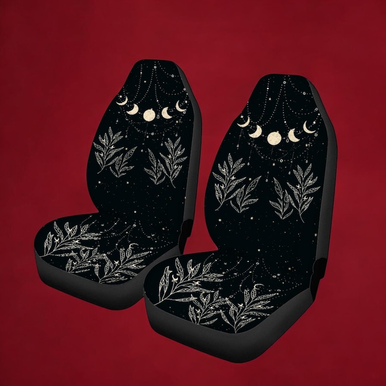 Fundas de asiento de coche Boho Celestial Sky, fundas de asiento estilo bruja con temática de cabaña celestial para vehículos, protector de asiento de coche Boho para la decoración interior del vehículo Front Seats (2 Pcs)