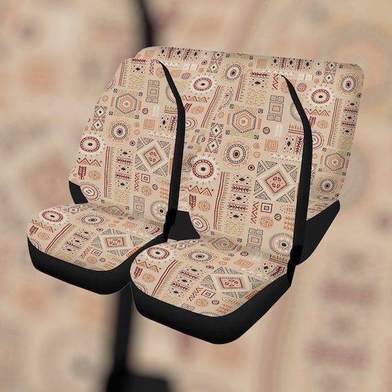 Retro Beige Car Seat Cover, Cute Seat Cover for Car Interior Decor, Retro Women Car Decor, Cute Car Accessories, Car Seat Cover Gift