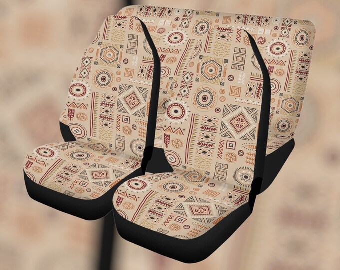 Retro Beige Car Seat Cover, Cute Seat Cover for Car Interior Decor, Retro Women Car Decor, Cute Car Accessories, Car Seat Cover Gift