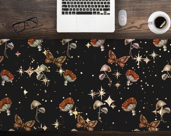 Cottagecore Mushroom Desk Mat Vintage Aesthetic Mouse Pad Forest Magic Nature Large Wicca Mousepad Desk Accessories Decor Gamer Gift Deskmat