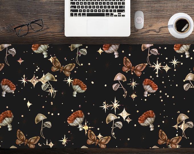 Cottagecore Mushroom Desk Mat Vintage Aesthetic Mouse Pad Forest Magic Nature Large Wicca Mousepad Desk Accessories Decor Gamer Gift Deskmat