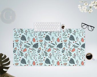 Floral Aesthetic Desk Mat, Extended Mouse Pad, Home Office Decor