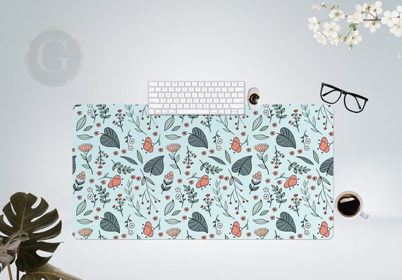 Aesthetic Flowers Desk Mat with Multiple Size Options, Cute desk Mat Fore Home Office, Gift For Coworker, Extended Mouse Pad, Decorative Mat