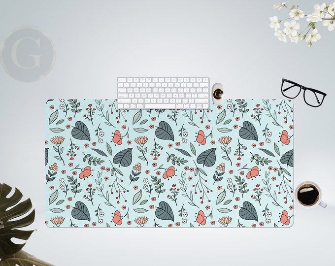 Aesthetic Flowers Desk Mat with Multiple Size Options, Cute desk Mat Fore Home Office, Gift For Coworker, Extended Mouse Pad, Decorative Mat