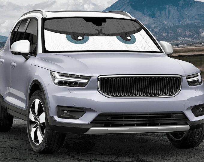 Big eyes funny expressions custom car windshield protector, custom car sunshade, custom car accessories, custom car decor gift for fun