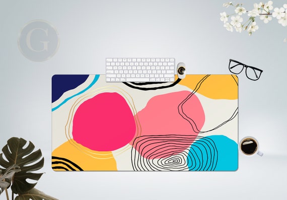 Colorful Painting Boho Desk Mat, Abstract Desk Mat, Cute Desk Mat, Mouse Mat, Extended Mouse Pad, Extra Large Desk Mat, Large Mouse Pad