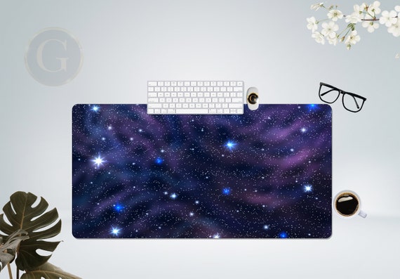 Purple Deep Space Desk Mat, Aesthetic Desk Accessory, Wrist Rest Mouse Pad, Extra Large Desk Mat, Computer Desk Mat, Modern Desk Accessories