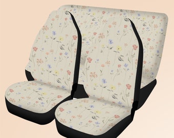 boho cute flowers Car Seat Covers, Boho Cottagecore Seat Covers for vehicle, Boho car interior decor, cute car accessories gift boho floral