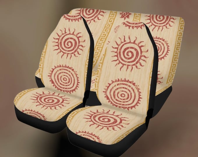 Mystical Sun Beige Car Seat Cover, Cute Seat Cover for Car Interior Decor, Mystical Sun Car Decor, Cute Car Accessories, Car Seat Cover Gift