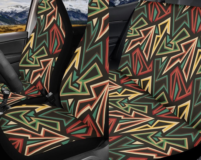 boho abstract Car Seat Covers, Boho hippie Cottagecore Seat Covers for vehicle, Boho car interior decor, cute car accessories Gift