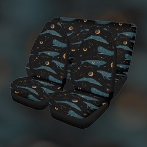 Cosmic Whales Celestial Car Seat Cover, Celestial Witchy Front Bucket Seat Cover For Car Vehicle, seat cover car interior decor gift