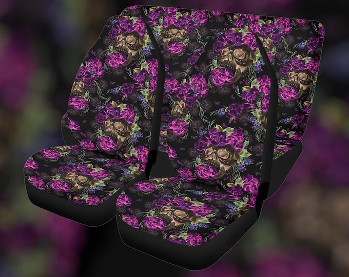 Purple rose witchy Car Seat Covers, Boho Cottagecore Seat Covers for women, Boho car interior decor, cute car accessories boho hippies