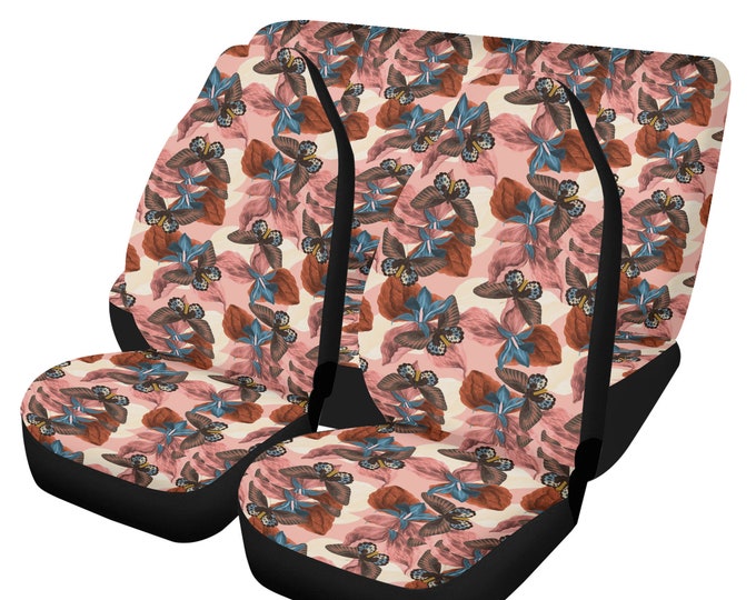 Cute boho Butterflies Car Seat Covers, Nature Cottagecore Seat Covers for vehicle, Nature car interior decor, cute car accessories gift girl