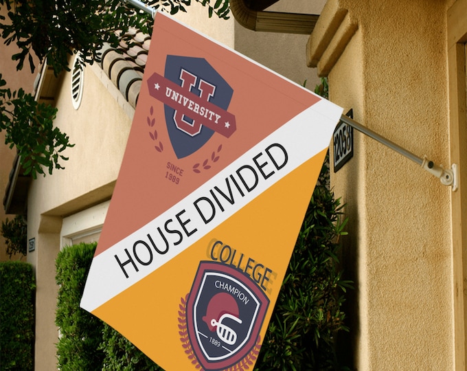Custom House Divided Flag - College Sports Yard Flag - Double Sided Custom Yard Flag, Christmas Gift Home Decor Garden Flag