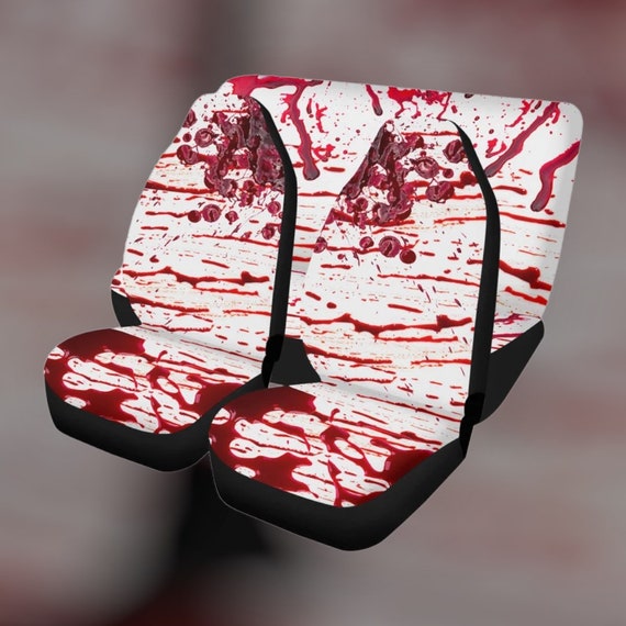 Bloodprint Halloween Car Seat Covers, Spooky Blood Car Seat Cover for vehicle, car interior decor accessories, funny gifts for halloween