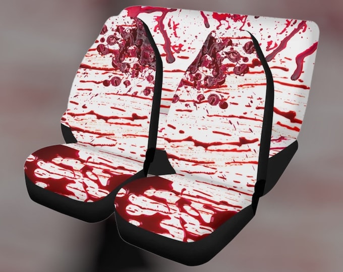 Bloodprint Halloween Car Seat Covers, Spooky Blood Car Seat Cover for vehicle, car interior decor accessories, funny gifts for halloween