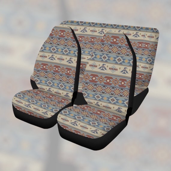 Retro Aztec Design Boho Car Seat Cover Decorative, Cottagecore Cute Retro 80s Front Bucket Seat Cover For Car Vehicle, Boho seat cover gift