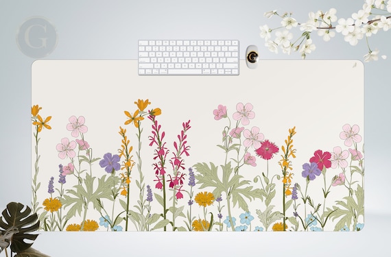 Wildflower Desk Mat Extend Gaming Mouse Pad Large Mousepad with Stitched Edges, Keyboard Mouse Mat Desk Pad for Work Game Office Home XXL