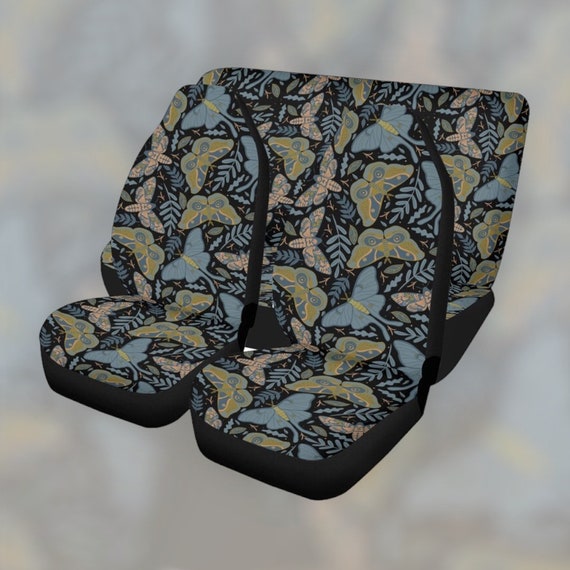 Witchy moth ferns Car Seat Covers, Dark cottagecore Car Seat Covers for vehicle, car interior decor, car accessories gift for women