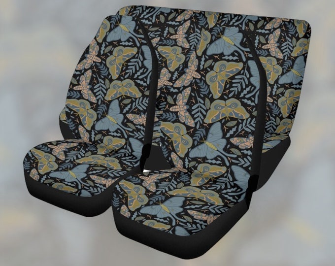 Witchy moth ferns Car Seat Covers, Dark cottagecore Car Seat Covers for vehicle, car interior decor, car accessories gift for women