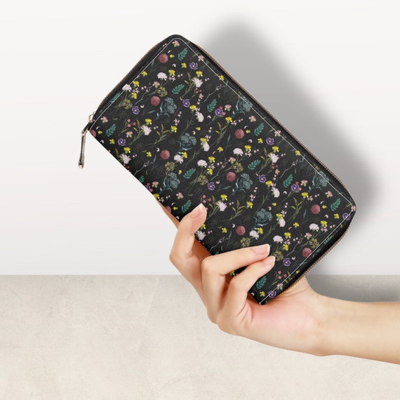 Cottagecore Wildflower Wallet, Cottagecore Witchy Wallet, Witchy Herbs Wallet, Dark Academia Wallet , Witchy Purse Kitchen Witch Herbs
