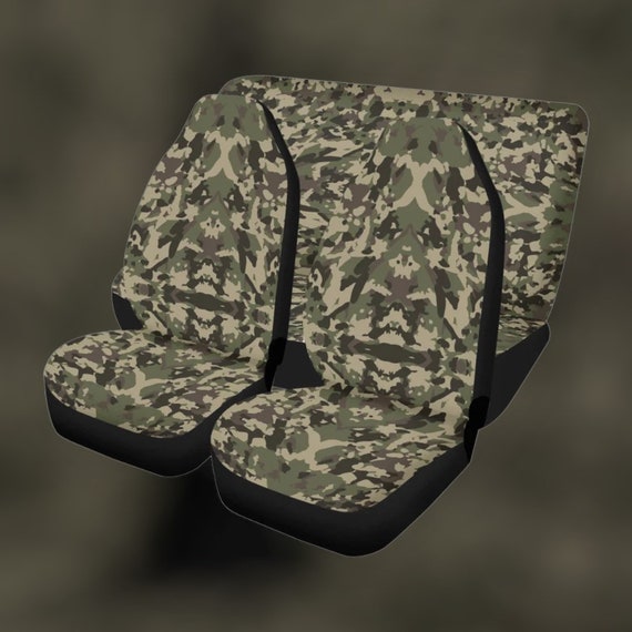 Army Military Green Camouflage Car Seat Covers, Military Camouflage Seat Covers for vehicle, Boho car interior decor seat cover for men