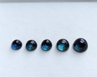 AAA natural blue tourmaline cabochon, 6.5mm, 7mm, 8mm, 9mm blue tourmaline round cabochon, blue tourmaline loose for jewelry