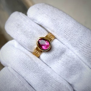 Pink sapphire ring/ sapphire jewellery/ 925 sterling silver ring/ oval cut pink sapphire/ September birthstone/ promise ring/ gift for her
