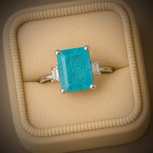 Paraiba gemstone Ring, Anniversary Gift for Her, October birthstone ring, 925 Sterling Silver ring, paraiba jewelry, birthday gift for her