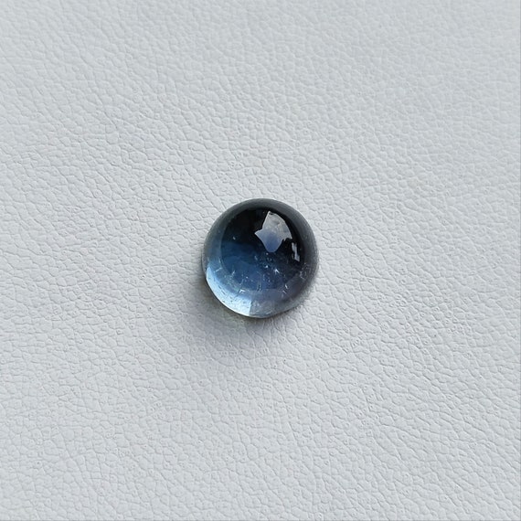 AAA 10mm natural grey blue tourmaline cabochon, 5.50cts grey blue bi color tourmaline round cabochon, grey tourmaline loose for jewelry