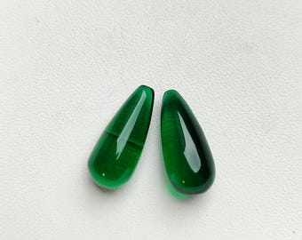 18.5×8mm Emerald teardrop pair/ lab grown emerald drops/ 15.00cts emerald drop loose pair for jewelry