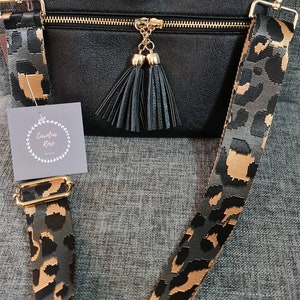 Black Tassle Crossbody Bag With Changeable Strap Gold Hardware - Etsy UK