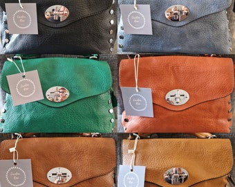 Satchel Grab Bag with Detachable Crossbody Strap- Silver Hardware