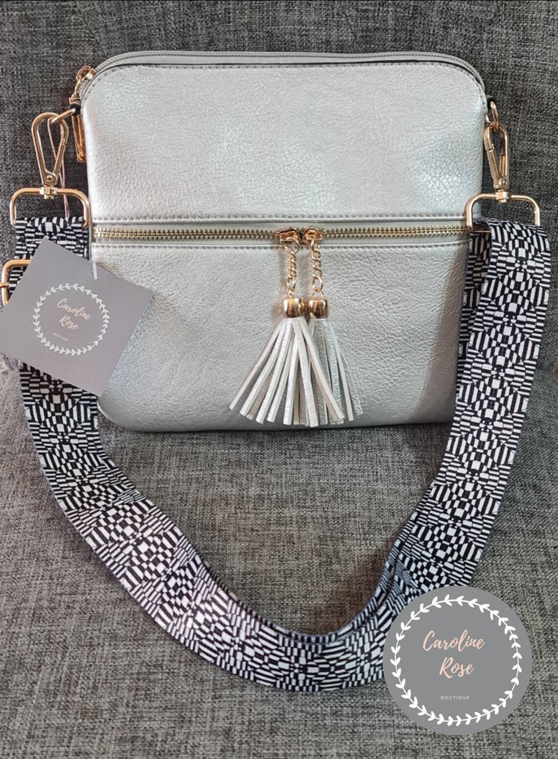 Silver Tassle Crossbody Bag with Changeable Strap Etsy