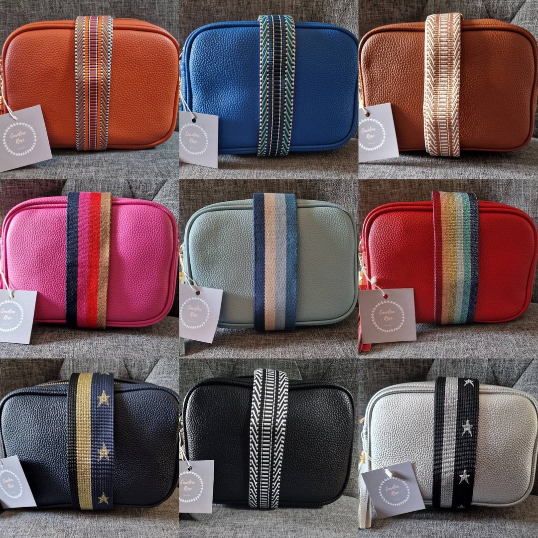 Crossbody Tassel Bag/camera Bag With Stripey & Chevron Changeable Strap Gold Hardware Etsy UK