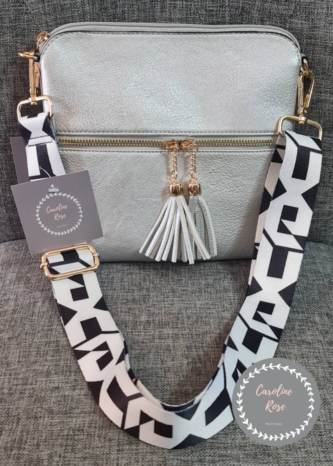 Silver Tassle Crossbody Bag with Changeable Strap Etsy