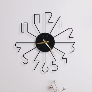 Line Metal Wall Clock, Wall Decor, Art, Wall Art, Special Design, Gifts, Housewarming Gift, Home Decor, Classic, Modern, Fashion,