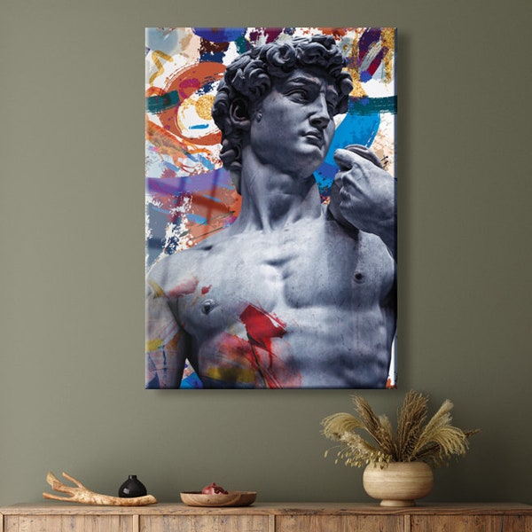 Glass Poster, Glass Decor, Wall Art, Glass Tableau, Digital Art, Home Art, Home Decor, Stylish, Sculpture, David,