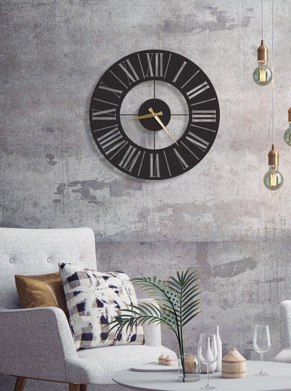 Reloj romano arte de pared de metal reloj de pared de metal decoracion de pared arte arte de pared diseno especial regalos regalo de inauguracion de la casa decoracion del hogar