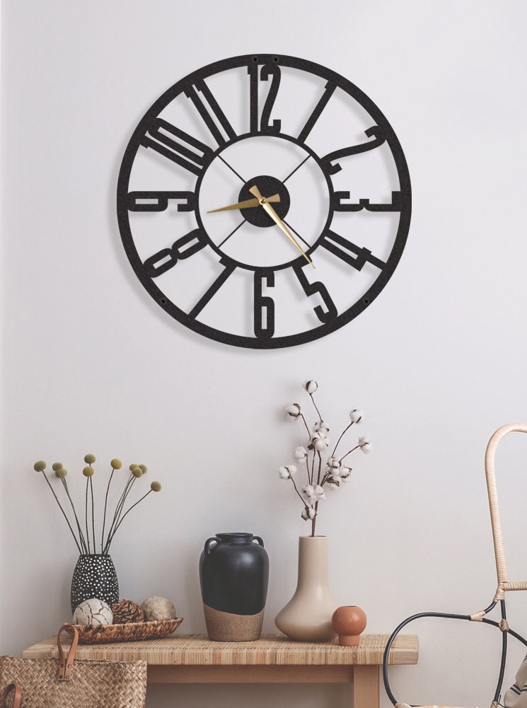 Breaking Clock Metal Wall Art Metal Wall Clock Wall Decor Etsy