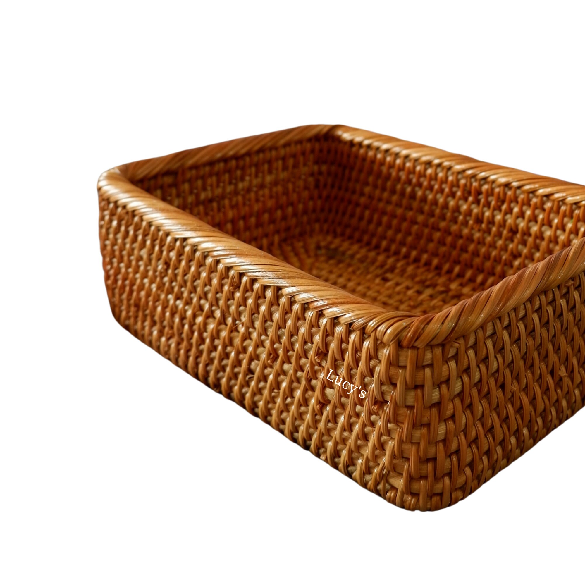 Rattan Basket/ Rectangular Tray/ Home Decor Gift for her/ Best Etsy