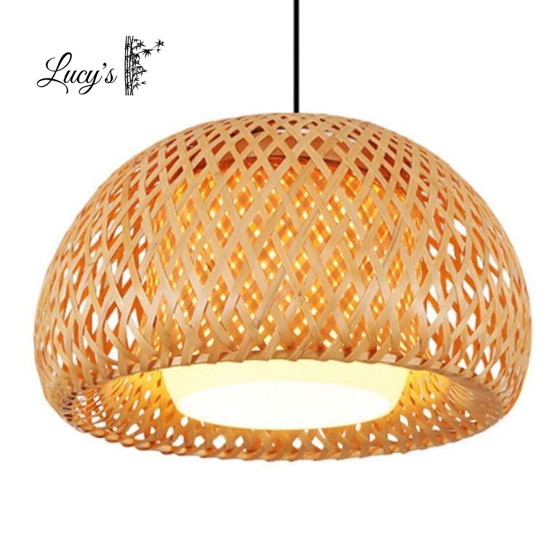 Vintage Bamboo Lamp Hanging Chandelier Lighting for As Etsy