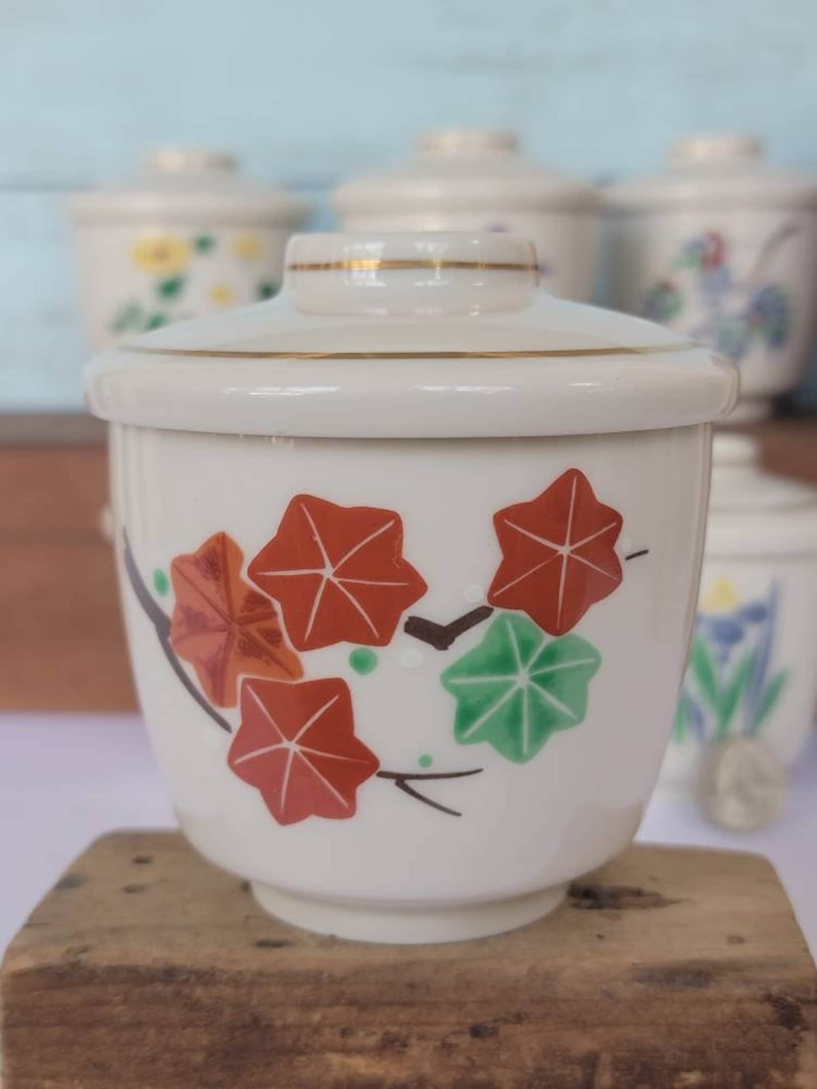 Set/6 Japanese Tachikichi Covered Porcelain Tea Cups Etsy