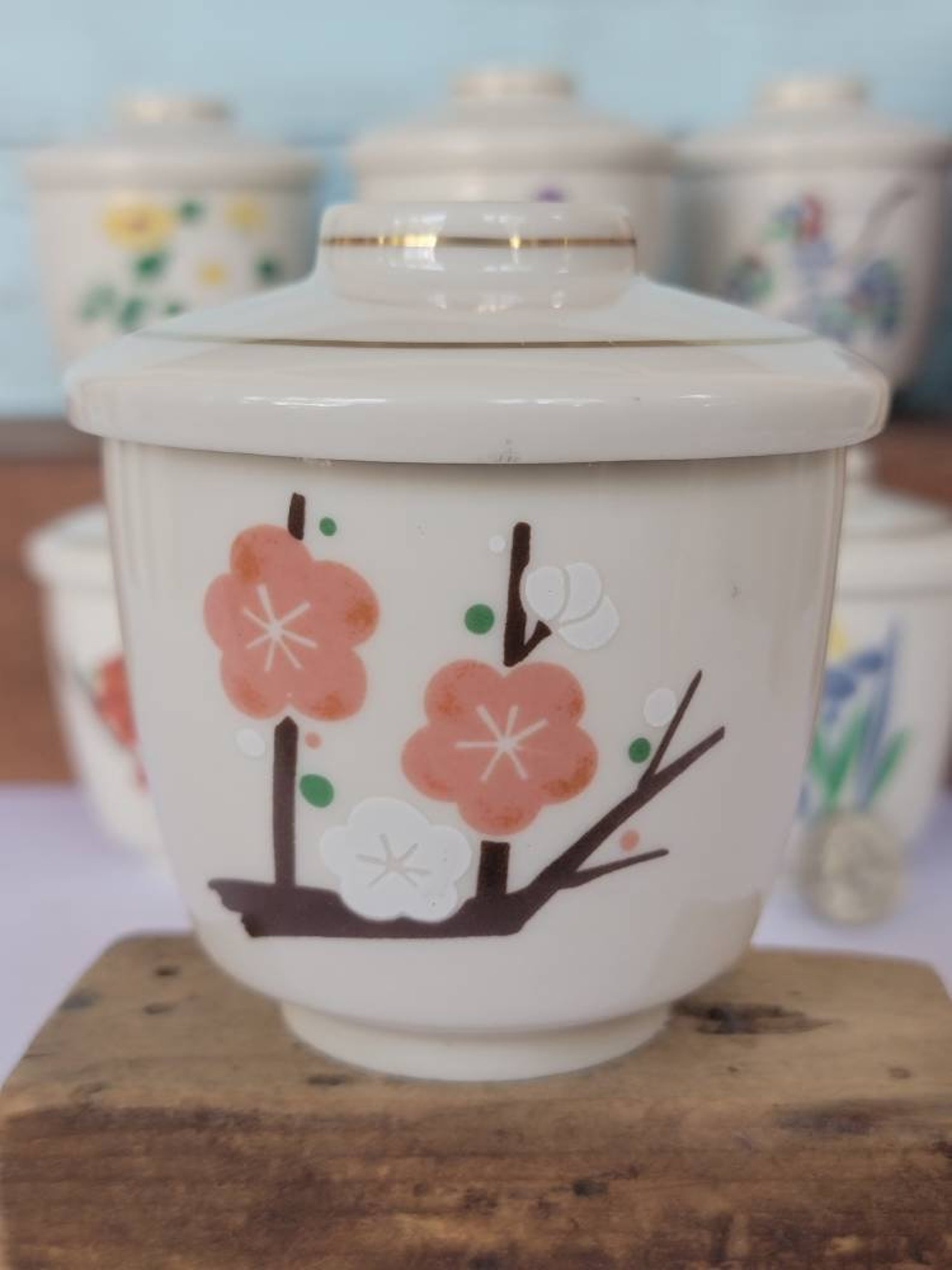 Set/6 Japanese Tachikichi Covered Porcelain Tea Cups Etsy